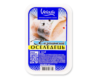 Оселедець Veladis філе-шматочки в олії с/б, 180г (180г)