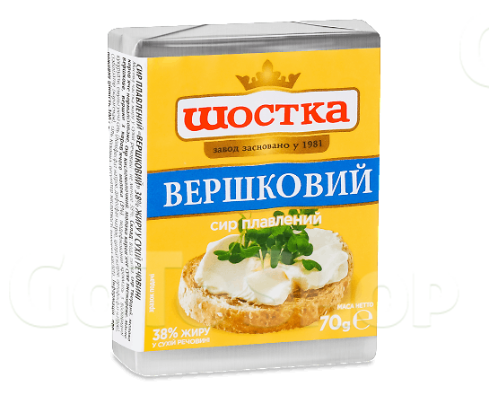 Сир плавлений «Шостка» «Вершковий» 38%, 70г