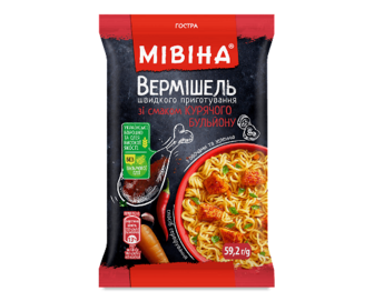 Вермішель «Мівіна» зі смаком курки гостра, 59,2г (59,2г)