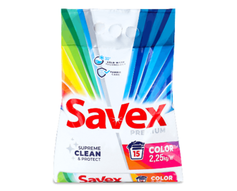 Порошок для прання Savex Premium Color&Care автомат, 2,25кг