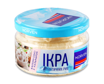 Ікра атлантичних риб Norven з кальмаром, 160г (160г)