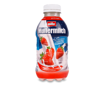 Напій молочний Mullermilch полуниця 1,4%, 400г