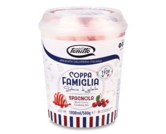 Морозиво Tonitto ванільне з вишневим сиропом, 500г