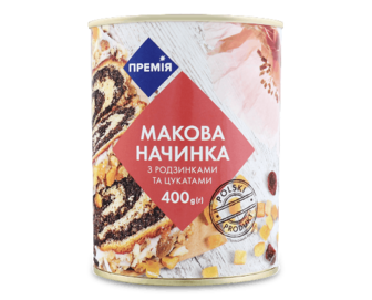 Начинка макова з цукатами та родзинками «Премія»®, 400г (400г)