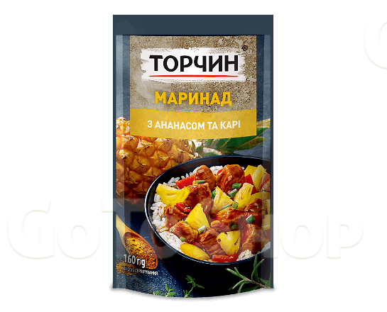 Маринад «Торчин» з ананасом та спеціями карі, 160г