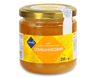 Мед натуральний «Премія»® квітковий соняшниковий, 250г (250г)