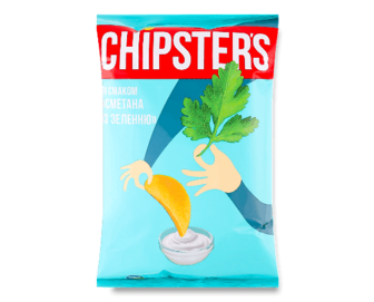 Чипси Flint Chipster's натуральні зі смаком сметани та зелені, 130г