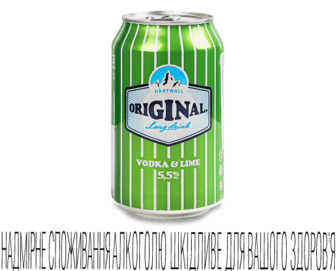 Напій слабоалкогогольний Original Long Drink VodkaLime з/б, 0,33л (0,33л)