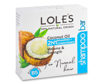 Шампунь та кондиціонер твердий Lole's Coconut Oil 2в1, 100г