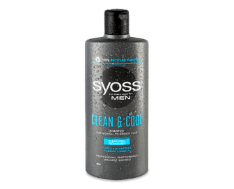 Шампунь Syoss Men Clean&Cool для нормального і жирного волосся, 440мл