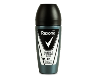 Дезодорант роликовий Rexona Men Invisible black+white, 50мл