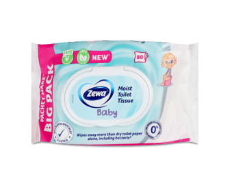 Туалетний папір Zewa Baby Moist вологий, 80шт