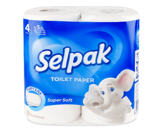 Папір туалетний Selpak Super Soft, 4шт/уп