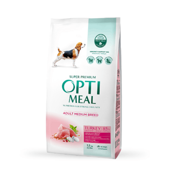 Корм для дорослих собак середніх порід Optimeal індичка сухий 1,5кг