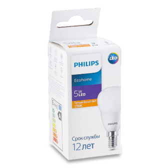 Лампа Philips Ecohome LED Lustre 5W 2700K E14 шт