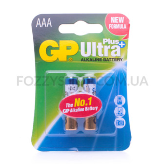 Батарейки GP Ultra + Alkaline AAA LR03 2шт/уп