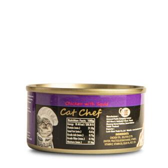 Корм для котів Cat Chef м’ясо курки з кальмарами 80г