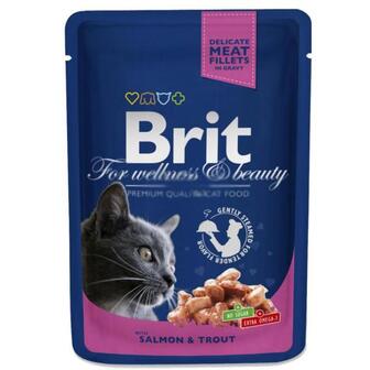 Корм для котів Brit Преміум з лососем і фореллю 100г