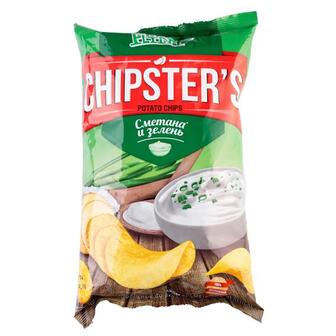 Чипси Flint Chipster`s натуральні зі смаком сметани і зелені 70г