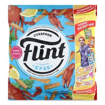 Сухарики Flint пшенично-житні зі смаком краба 150г