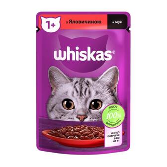Корм для котів Whiskas з яловичиною в соусі 85г