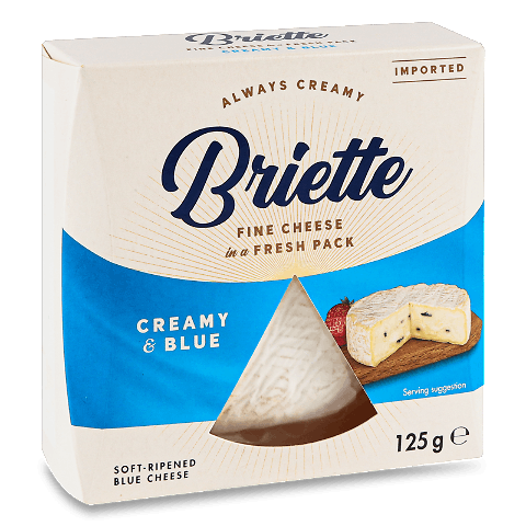 Сир Briette Creamy&amp;Blue з блакитною пліснявою 60% 125г