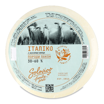 Сир «Лавка традицій» Soloviov Італіка м'який з овечого молока 30-60% 100г