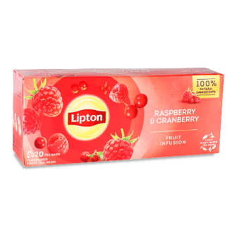 Чай фруктовий Lipton Raspberry&Cranberry 20*1,6г