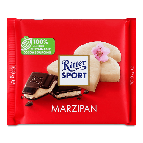 Шоколад чорний Ritter Sport з марципаном 100г