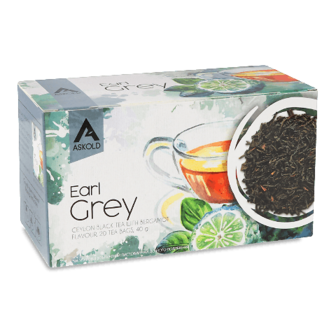 Чай чорний Askold Earl Grey з ароматом бергамота 20*2г