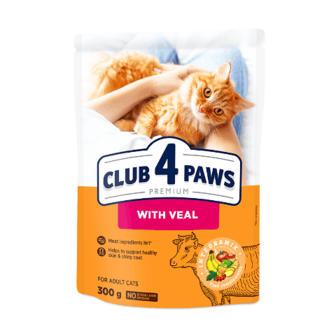 Корм для котів Club 4 Paws з телятиною сухий 300г
