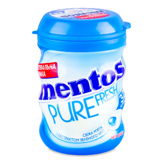 Гумка жувальна Mentos Pure fresh «Свіжа м'ята» 56г