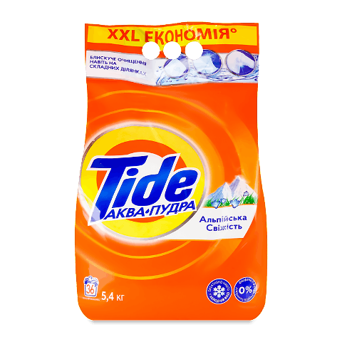 Порошок для прання Tide Аква-Пудра альпійська свіжість 5,4кг