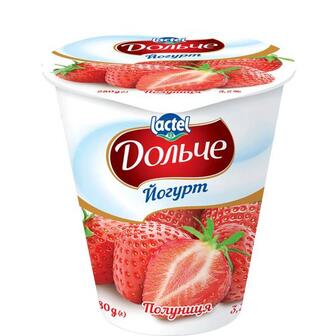 Йогурт Дольче з наповнювачем полуниця 3,2% стакан 280г