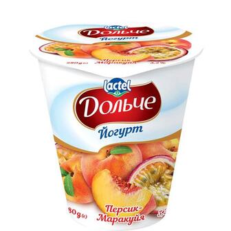 Йогурт Дольче з наповнювачем персик-маракуя 3,2% стакан 280г