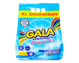 Порошок для прання Gala Color Аква-Пудра морська свіжість, 3,6кг