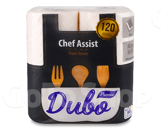 Рушники паперові «Диво» Premio Chef Assist 3-шарові 120 аркушів, 2шт