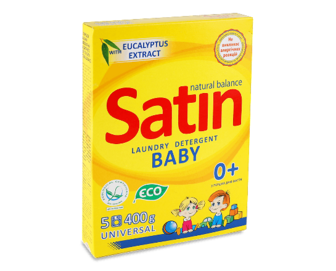 Порошок пральний Satin Natural Balance для дитячого одягу, 400г