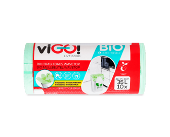 Пакети для сміття viGO! Bio PLA 35 л, 10шт