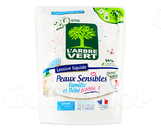 Засіб для прання L&#039;Arbre Vert Чутлива шкіра, 1,53л