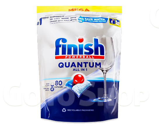 Таблетки для посудомийних машин Finish Quantum All in1, 80шт