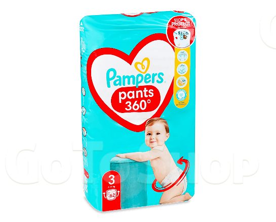 Підгузки-трусики Pampers Pants 3 (6-11 кг), 62шт