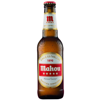 Пиво світле Mahou 5 estrellas 5,5% 0,33л скло