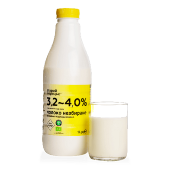 Молоко незбиране органічне «Старий Порицьк», 3,2-4%, 1000г