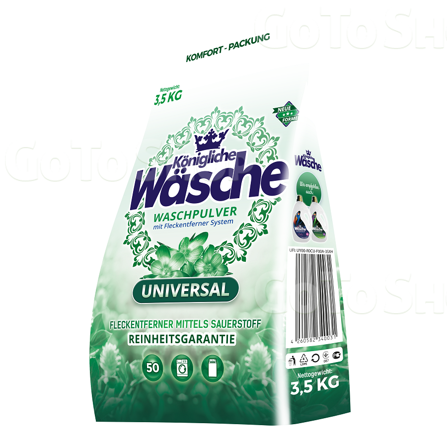 Мийний засіб. Пральний порошок 3,5 кг Konigliche Wasche універсальний м/упаковка 