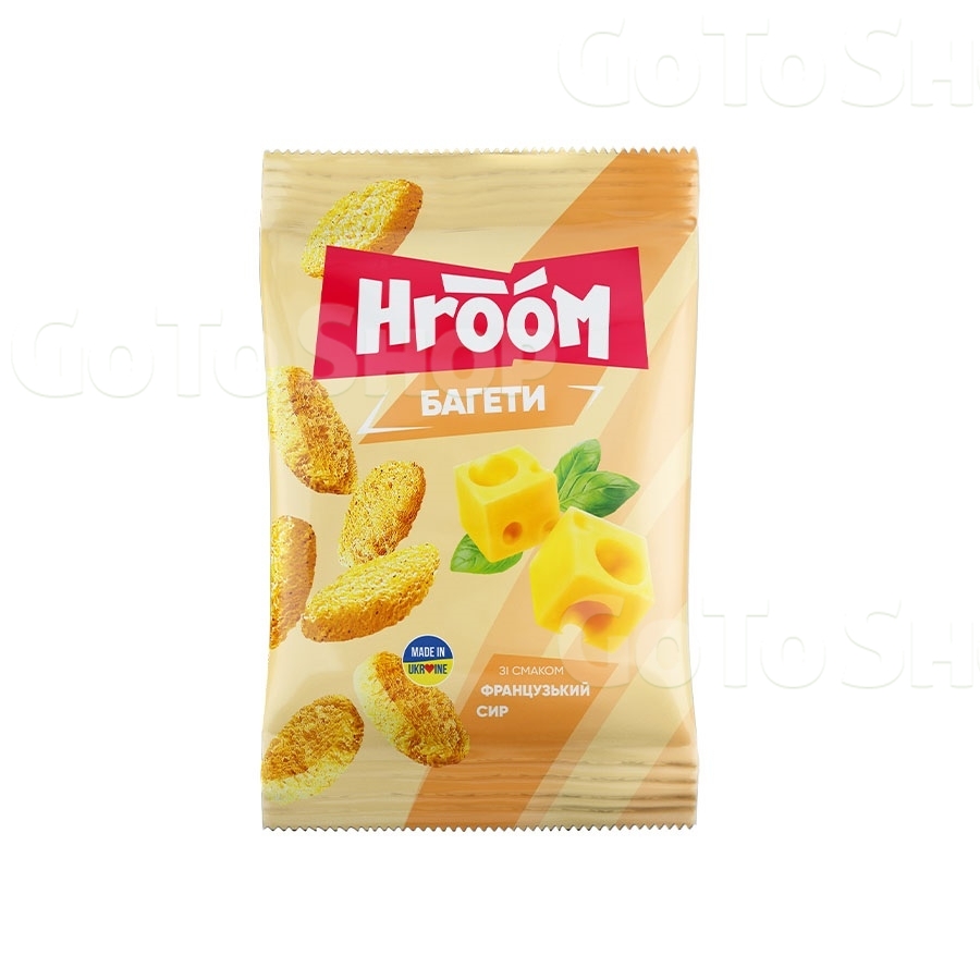 Сухарики 60 г HROOM багетні зі смаком Французький сир м/уп 