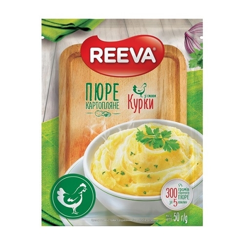 Картопляне пюре 50 г REEVA зі смаком курки м/уп 