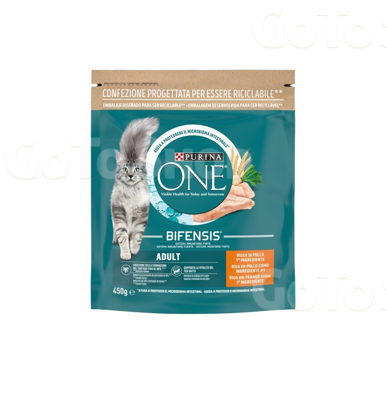 Кoрм 450 г PURINA ONE Adult сухий з куркою повнораціонний корм для дорослих котів м/уп 