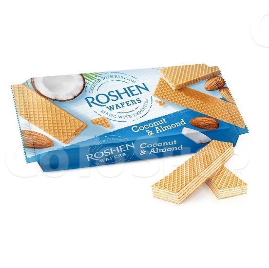 Вафлі Roshen 216 г Wafers Кокос та Мигдаль м/уп 