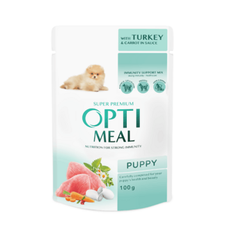 Корм для цуценят Optimeal індичка-морква в соусі 100г (100г)